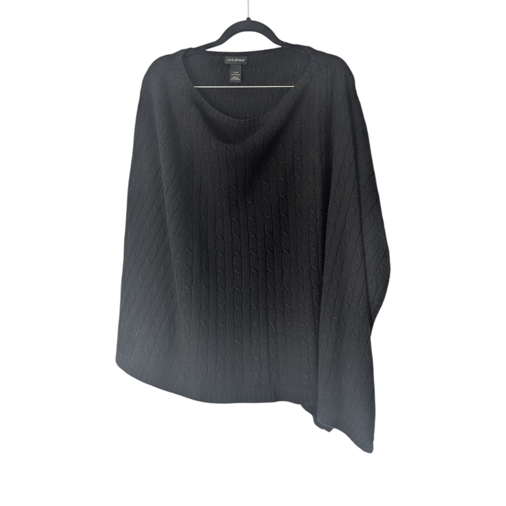 Lane Bryant Black Cable knit Poncho Sz.1X/2X